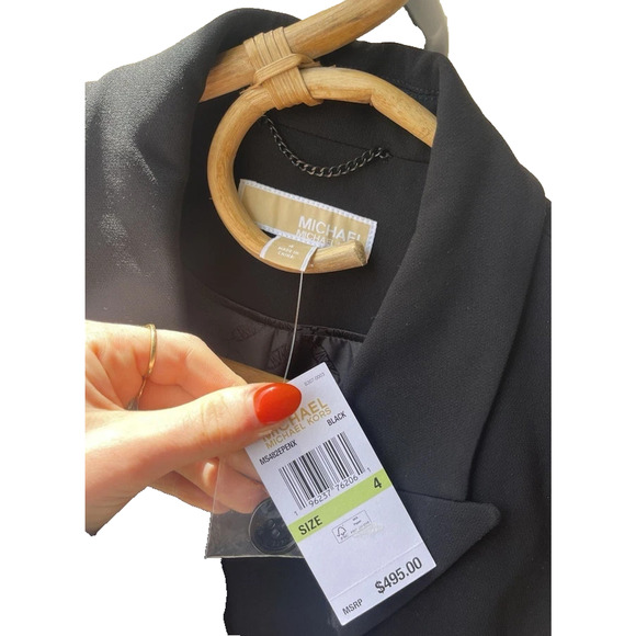 Michael Kors Crepe Double Breasted Jumpsuit Black Size 4 - Picture 6 of 8